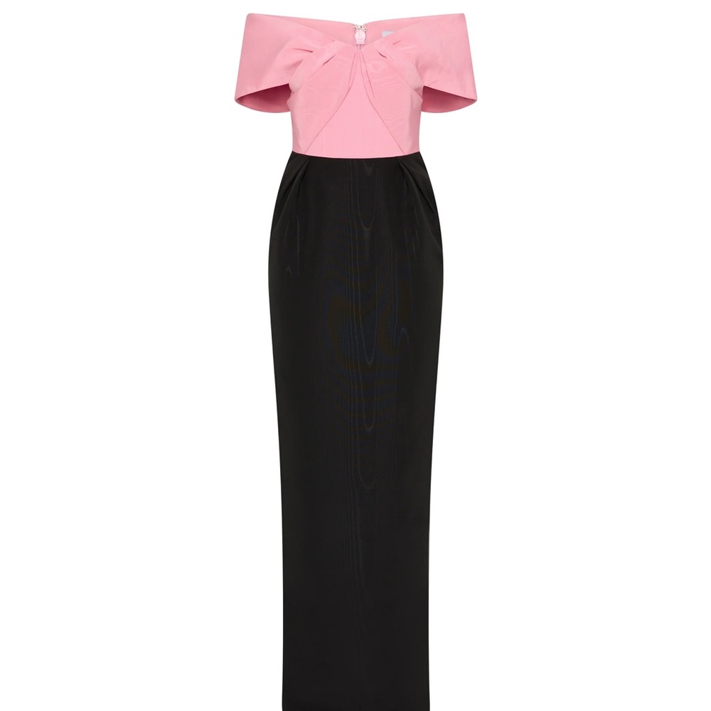 Rebecca Valance NWT Off-Shoulder Pink and Black Formal Gown